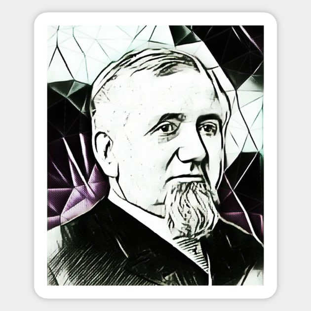 George Pullman Black and White Portrait | George Pullman Artwork 3 Sticker by JustLit